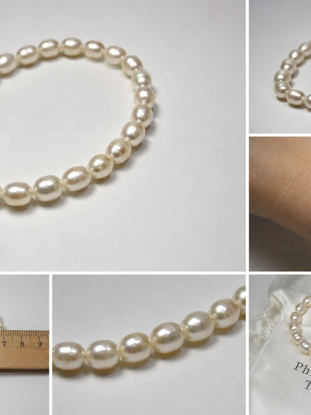 BR-Cream-3-White Pearl Stretch Bracelet Minimal Classic